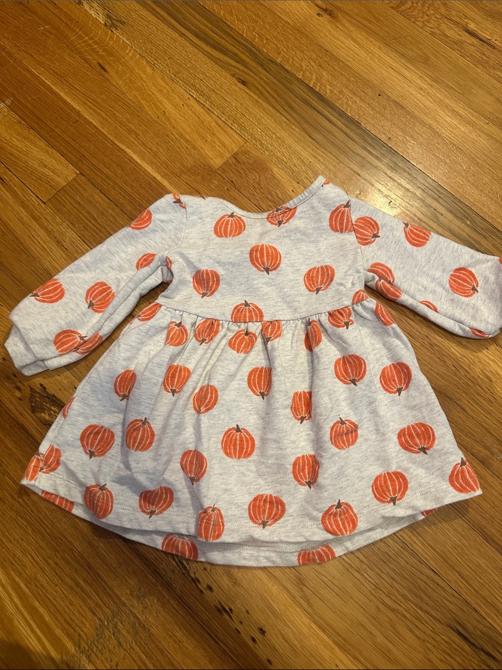 Kids Pumpkin Print Gray Dress